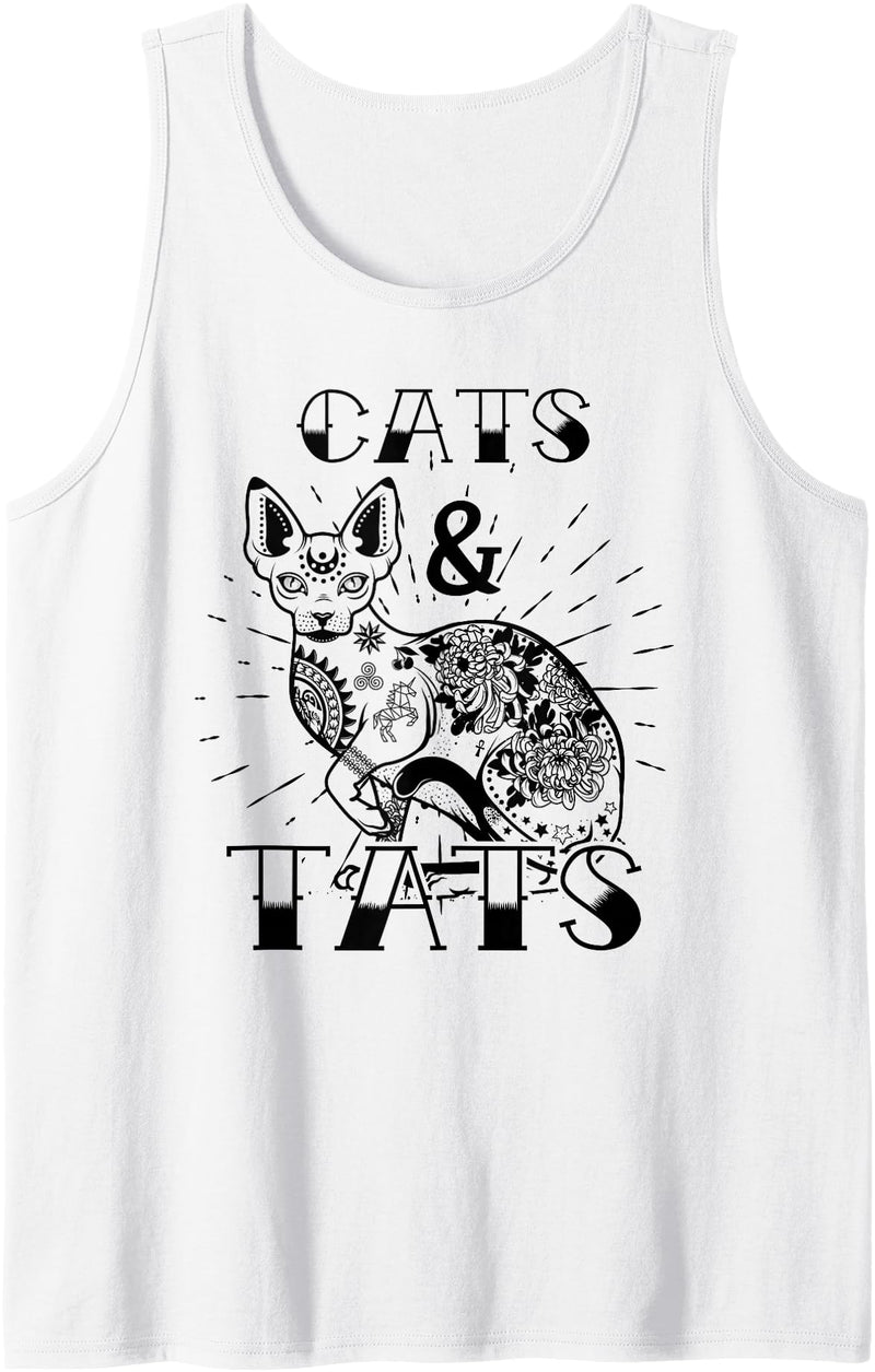 Cats & Tats Cat and Tattoo Lover Gift Tank Top