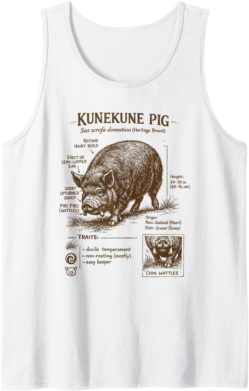 Zoologist Easily Distracted By Kunekune Pigs Kunekune Pig Lover Detailed Anatomy Wildlife Wild Animal Tank Top - White