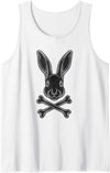 Easter Rabbit Crossbones Gothic Bunny Jolly Roger Flag Egg Tank Top in White