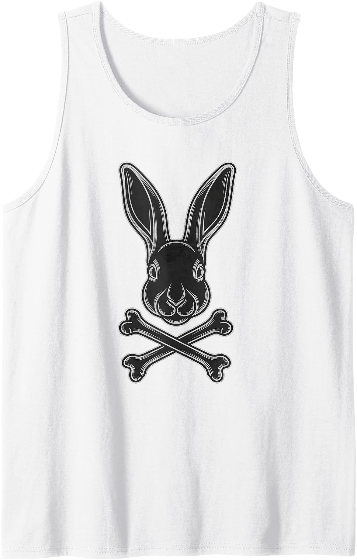 Easter Rabbit Crossbones Gothic Bunny Jolly Roger Flag Egg Tank Top in White