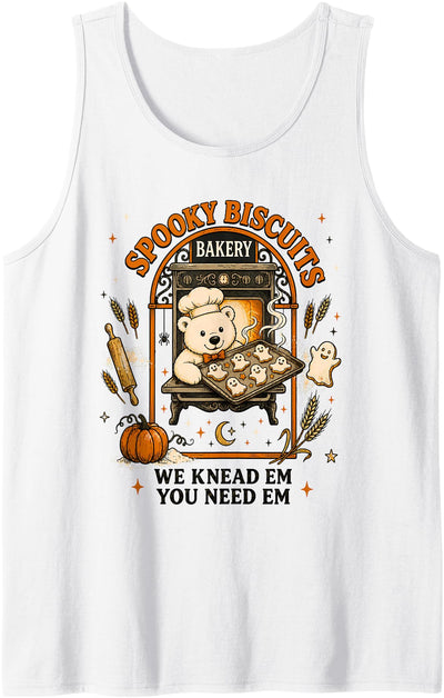 Polar Bear Funny Spooky Biscuits Club Pastry Halloween Tank Top