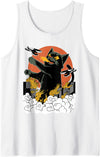 Vintage Sunset Attack Giant Cat Japanese Sunset Catzilla Tank Top - White