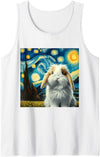 Mini Lop Rabbit Starry Night Tank Top in White