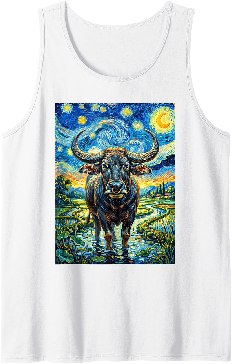 Water Buffalo Design Water Buffalo Tank Top - White