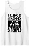 Giraffe Gifts For Women Adults And Men I Like Giraffes and Maybe 3 People Funny Giraffe Tank Top - Red
