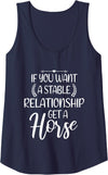 Womens If you want a stable Relationship get a Horse Funny Horses Tank Top - Navy Blue