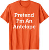 Lazy Costume Party Co. Pretend I'm An Antelope Costume Funny Animal Halloween Party T-Shirt - Orange