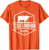 Farm and Longhorn Gift for Men and Cattle Clothing Texas Longhorn Cattle - Longhorn Cow For Cattle Farmer T-Shirt - Orange