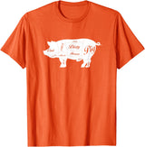 LGBTQIA+ Power Design Nasty Hungry Dirty Pig Design - Fun Gay Pig Pride - LGBTQIA+ T-Shirt - Orange