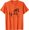 Horses Girls Women Gift + Kids Men Boys Horse Motif T-Shirt - Orange