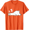 Sleeping Animals Tees And Gifts Llama Sleeping Tired Llama Pajama Love Llamas T-Shirt - Orange