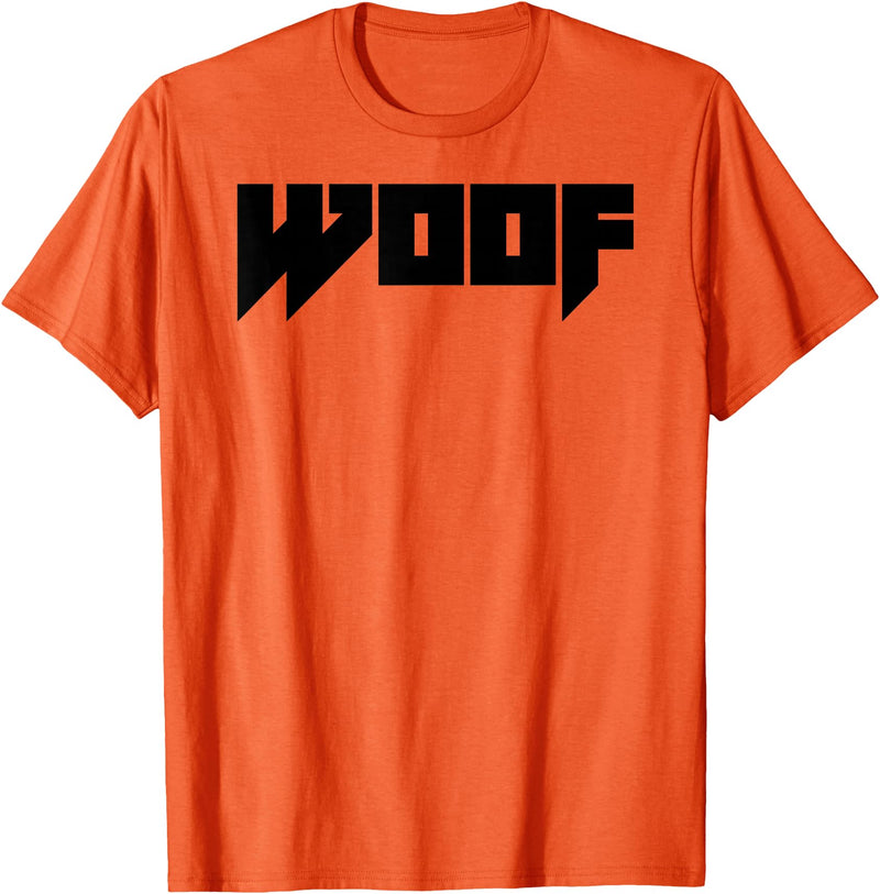 WOOF Gay Men Bear Daddy Pride LGBTQIA+ Funny Metal Novelty T-Shirt - Orange