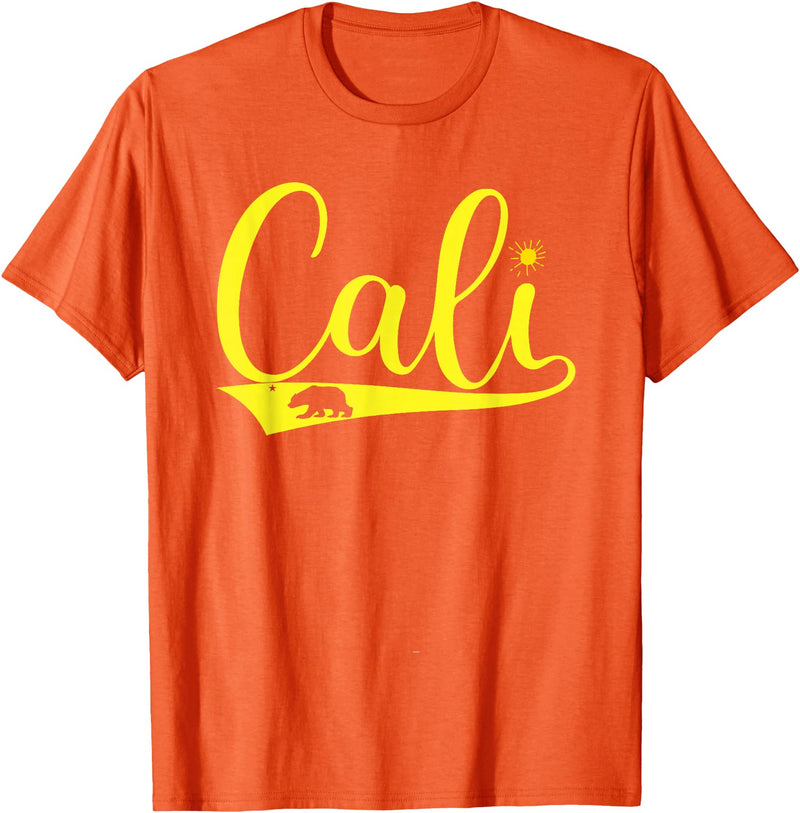 Cali California Bear LA Republic Tee Mens Cali California Bear CA Republic T-Shirt - Orange