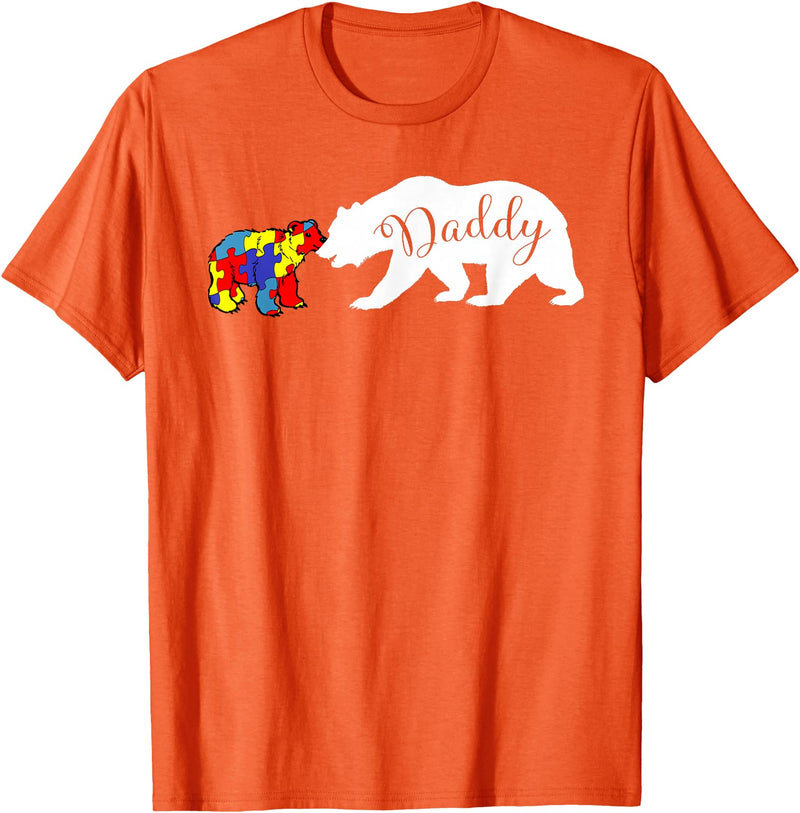 Matching Family Autism Awareness Shirts Daddy Bear Autism Awareness month Dad Grandpa Men Gift T-Shirt - Orange