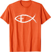 Christian Faith Shirts Jesus Fish Christian T-Shirt T-Shirt - Orange