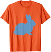 Cute Blue Rabbit Lover Bunny Graphic T-Shirt in Orange
