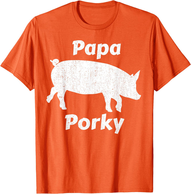 Papa Porky Pig Daddy Father Hog pork T-Shirt - Orange