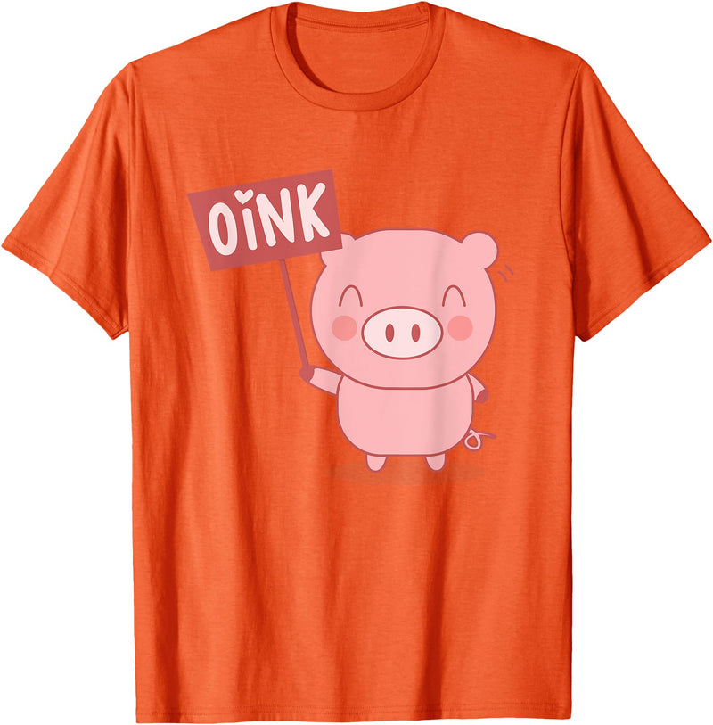 Funny Pig Lover Shirts Oink Cute Pig Lover Pig Farming Farmer Piglet Farm Animal T-Shirt - Orange