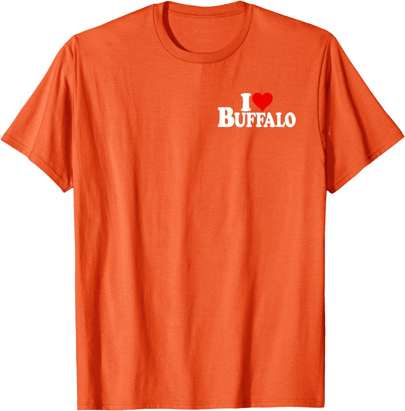LOVE OF BUFFALO HEART CITY APPAREL I LOVE HEART BUFFALO NY T-Shirt - Orange