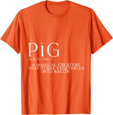 Bacon FH Pig, A Magical Creature That Turns Vegetables Into Bacon --- T-Shirt - Orange