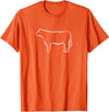 Red Angus cow decor Red Angus Cow Art Print T-Shirt - Orange