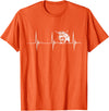 Loveable Highland Cows Hairy Coos Scottish Highland Cow Heartbeat EKG Pulse Highlander Cow T-Shirt - Orange