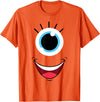 Planet Monster Face Funny Scary Monster Eyeball Face Easy Halloween Costume T-Shirt - Orange
