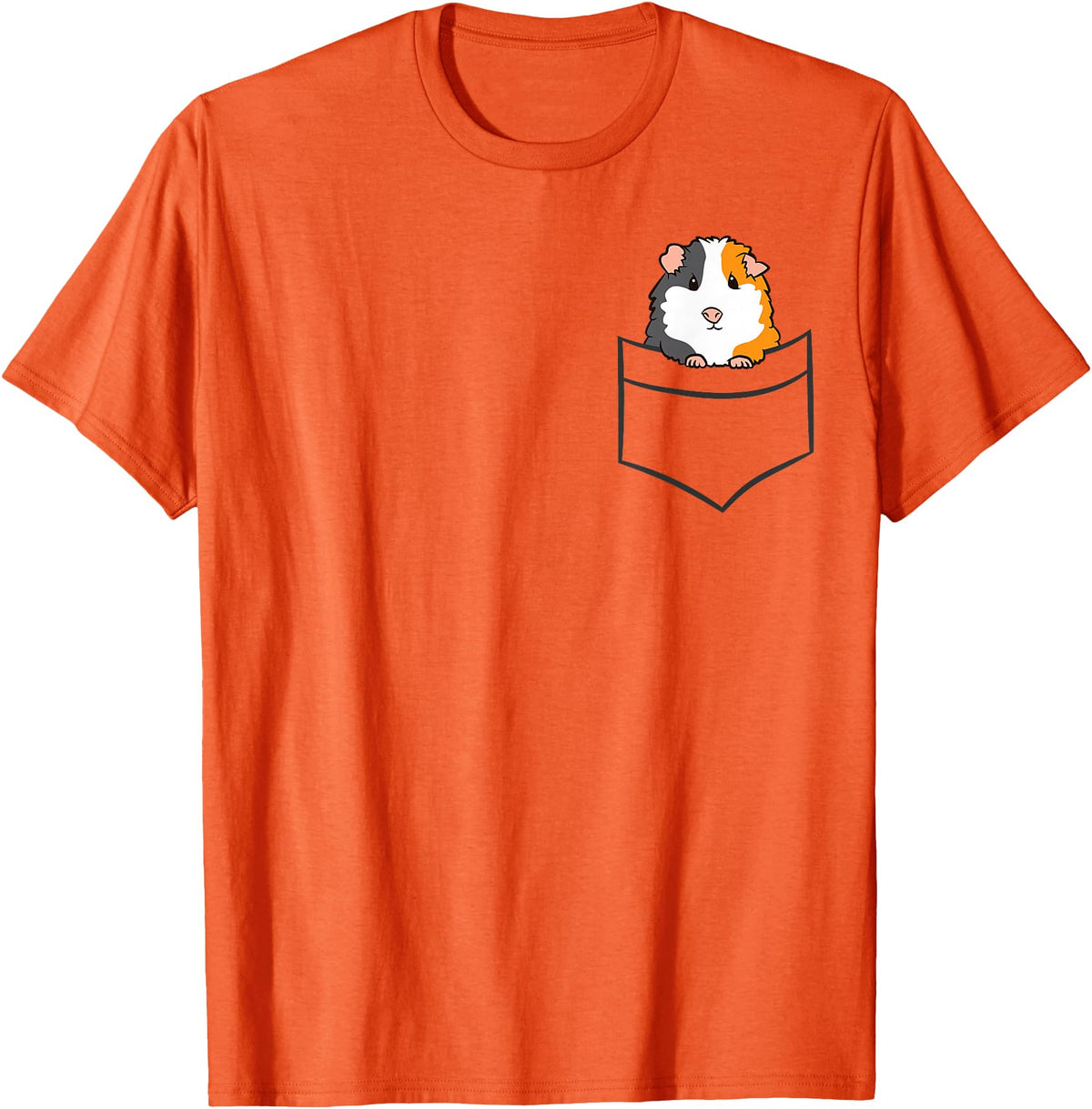 Funny Guinea Pig Lover Gifts Guinea Pig Owner Cute Pocket Guinea Pig T-Shirt - Orange