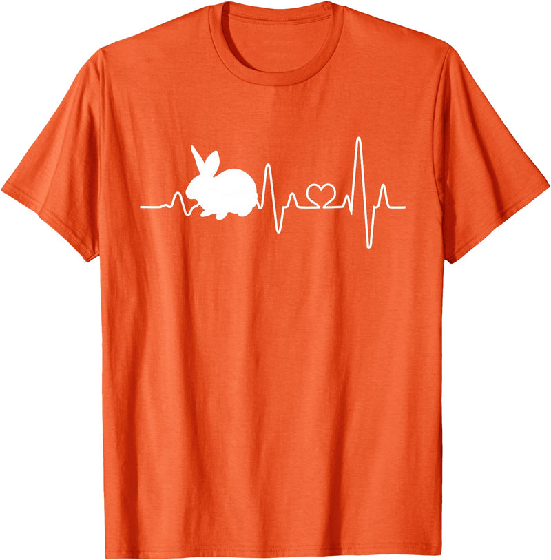 Bunny Heartbeat Pulse Rabbit T-Shirt in Orange