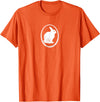 White Silhouette of a Bunny, Stylized for Rabbit Lovers T-Shirt in Orange