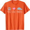 Sea Cows Tees Cute Manatee TShirt, Peace Love Manatees Chubby Sea Cow T-Shirt - Orange