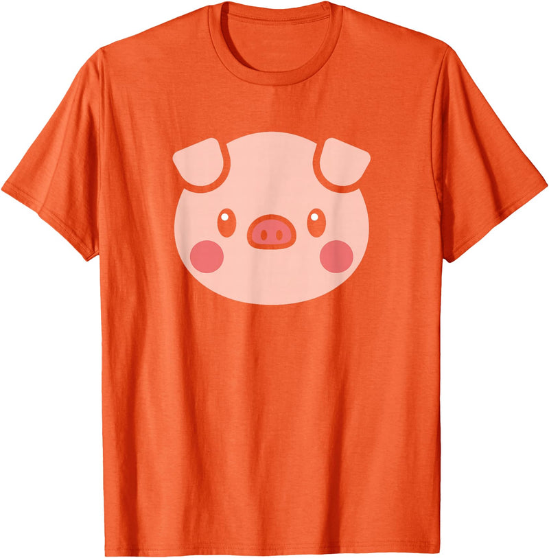 SHIRTSIDE PIG Pig Face Shirt Gift For Pig Lover T-Shirt - Orange