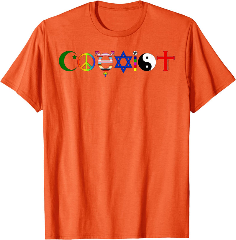 Bear In The Cloud Coexist T-Shirt - Orange