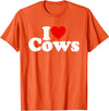 I HEART LOVE COWS I Love Heart Cows T-Shirt - Orange