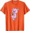 American Football USA animal Touchdown sport ball Pig plays American Football T-Shirt - Orange