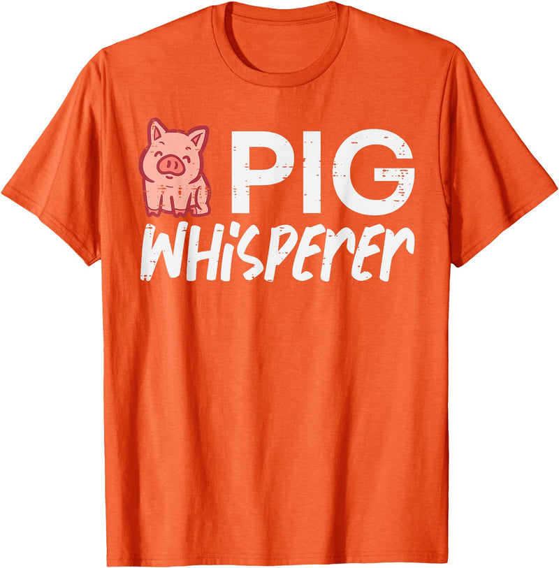 Pig Lover Shirts For Men Women Kids Pig Whisperer Funny Hog Farmer Swine Farm Men Women Kids T-Shirt - Orange