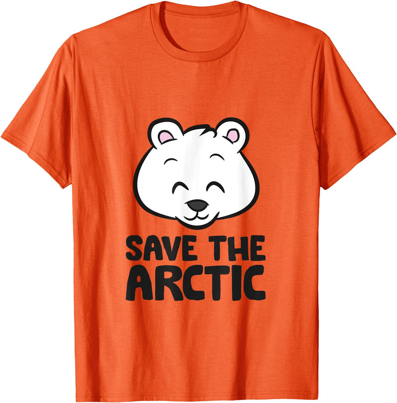 Arctic Polar Bear Gifts And Tees Save The Arctic Global Warming Climate Change Polar Bear T-Shirt - Orange
