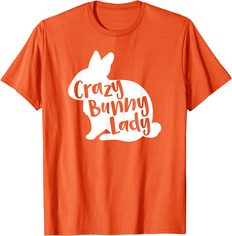 Crazy Bunny Lady - Funny Rabbit Lover T-Shirt in Orange