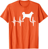 Dog Silhouette Heartbeat Line T-Shirt