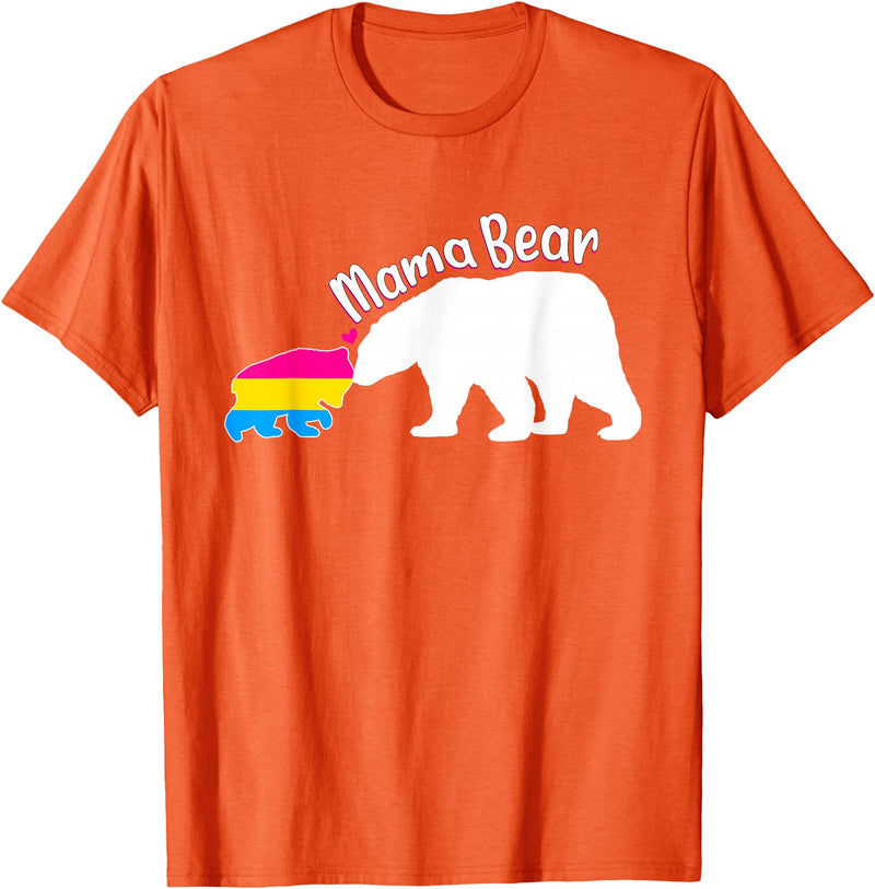 Mama LGBT . Mama Bear LGBT Pansexual Pride T-Shirt - Orange