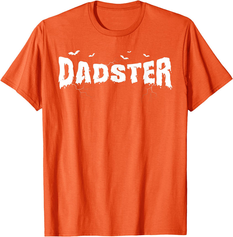 Dadster Matching Family Mom Dad Halloween Party Retro Vintage Dadster Couple Matching Family Mom Halloween T-Shirt - Orange