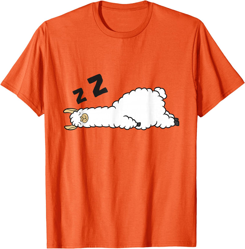 Sleeping Animals Tees And Gifts Llama Sleeping Tired Llama Napping Llama T-Shirt - Orange