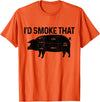 I'd Smoke That - Chefs BBQ Apparel Co. Chef Butcher BBQ I'd Smoke That Pig Pork Funny Father's Day T-Shirt - Orange