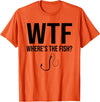 WTF Wheres The Fish Tee Funny Fishing, WTF Wheres The Fish T-Shirt - Orange