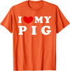 I Heart My Everything - Collection I Love My Pig T-Shirt - Orange
