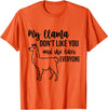 Llama tshirts My llama don't like you and she likes everyone - Orange