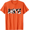 funny saying Gifts for Family Members and more Auntie Cow Print Cow Pattern T-Shirt, Black - Orange