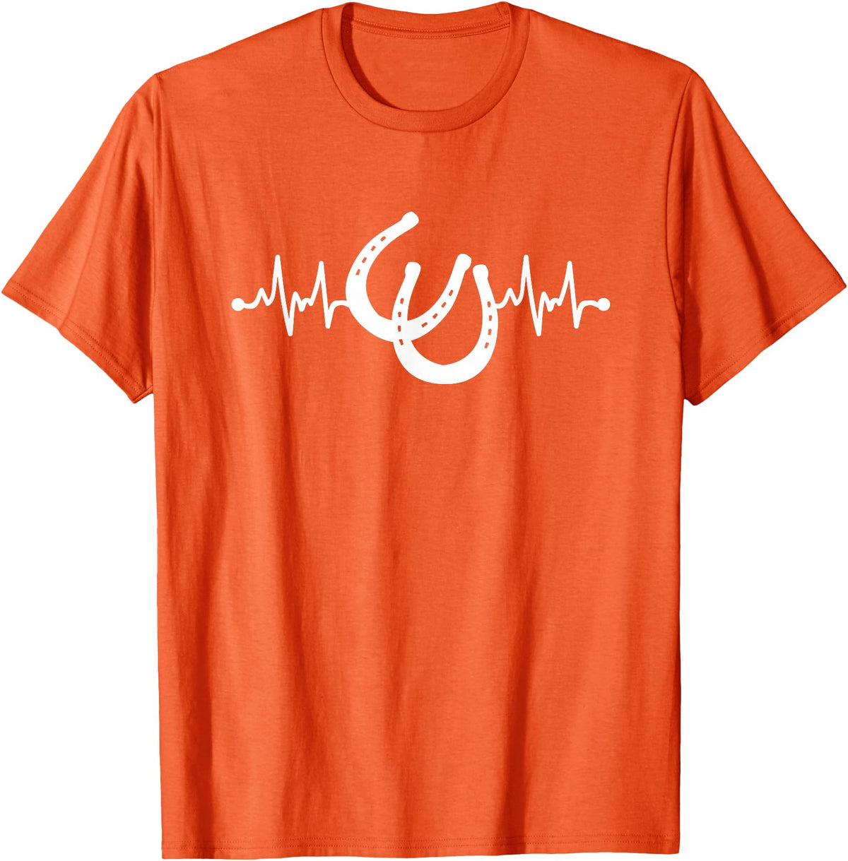 Horseshoe Horse Heartbeat Apparel Heartbeat Horse Lover Clothing - Horse Heartbeat T-Shirt - Orange