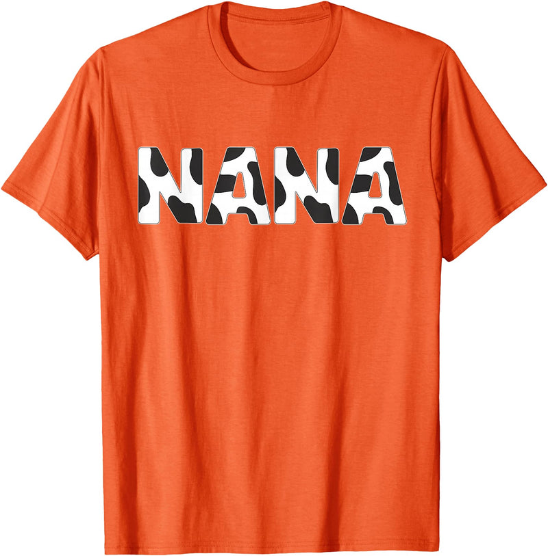 Cow Print Birthday Shirt For Family Men Women Cow Nana Birthday Family Matching 1 St Birthday Girl Boy T-Shirt - Orange