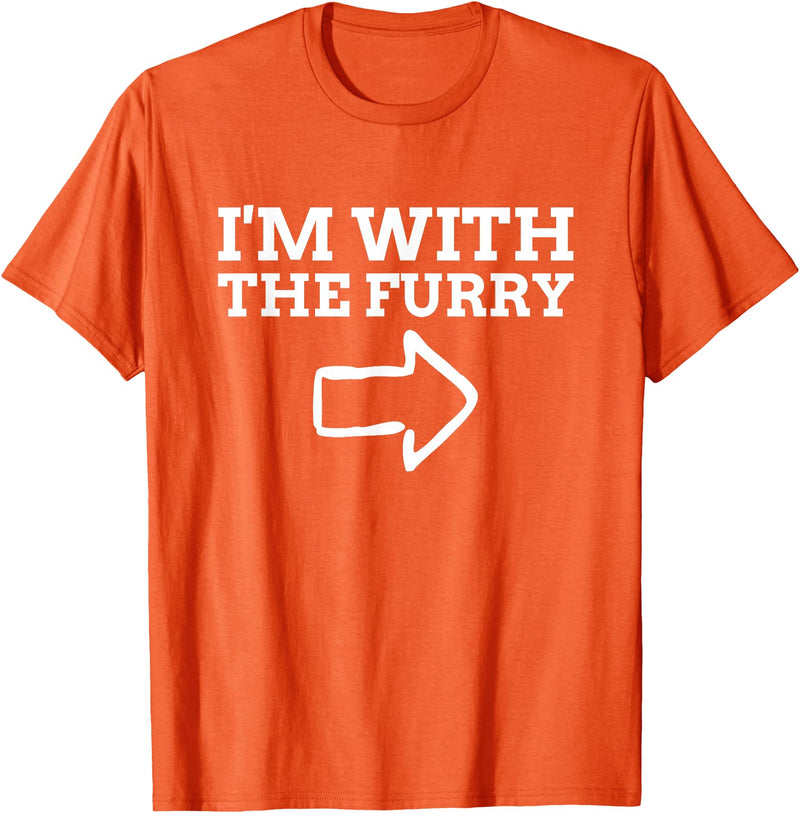 Furry Fandom Gifts I'm with The Furry T-Shirt - Orange